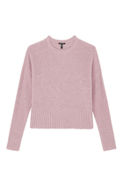 Crewneck Boucle Cashmere-Blend Sweater